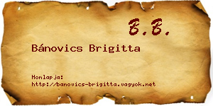 Bánovics Brigitta névjegykártya